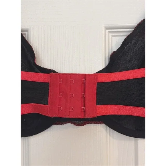 Liz Claiborne Bra Womens 36D Embroidered Floral Mesh Underwired Eyehook - Picture 5 of 6